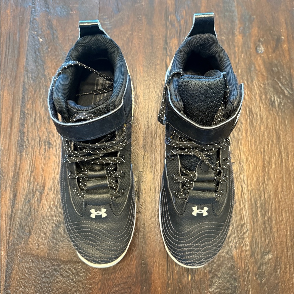 Under Armour Black and White High-Top Sneakers